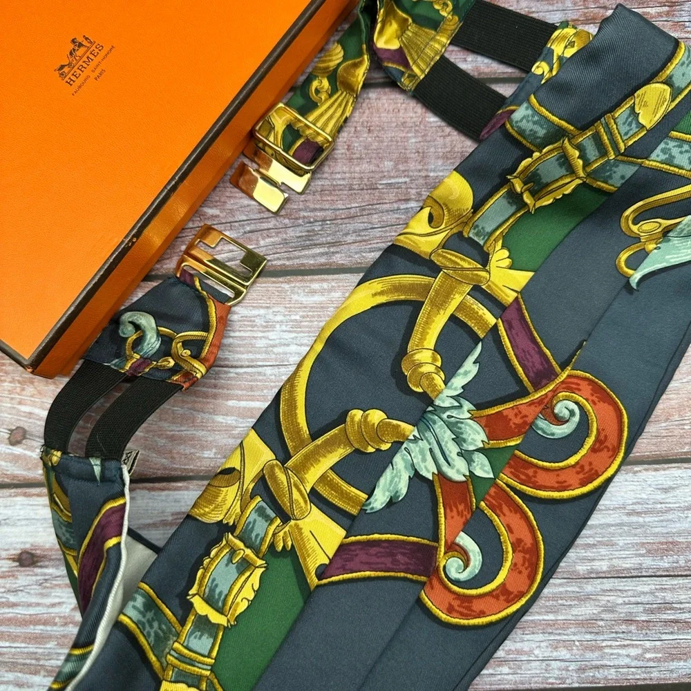 HERMES Paris | Silk Tuxedo Belt 1990's 